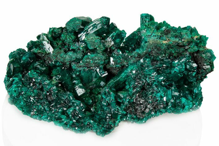 Lustrous Dioptase Crystal Cluster - Congo #304338